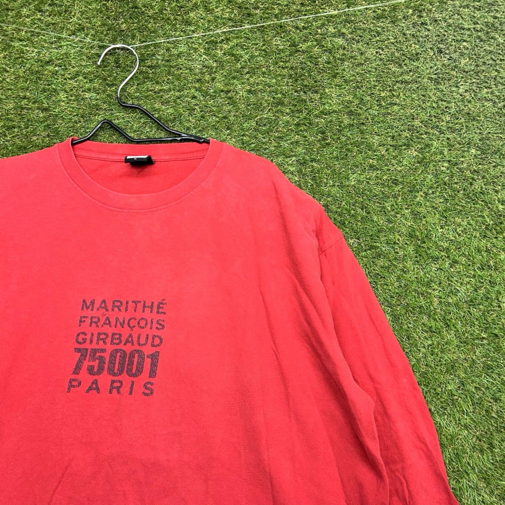 Vintage Marithe Francois Girbaud Shirt Mens XL 90s Made in USA Long Sleeve Hip Hop Y2K Red Logo Embroidered Vintage Crew Neck T-Shirt Size US XL / EU 56 / 4 - 2 Thumbnail