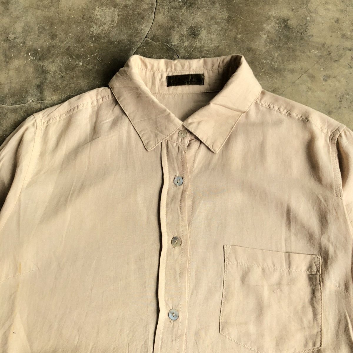 2000s GOA Soft Light Weight Shirt Button Up Beige Lgb