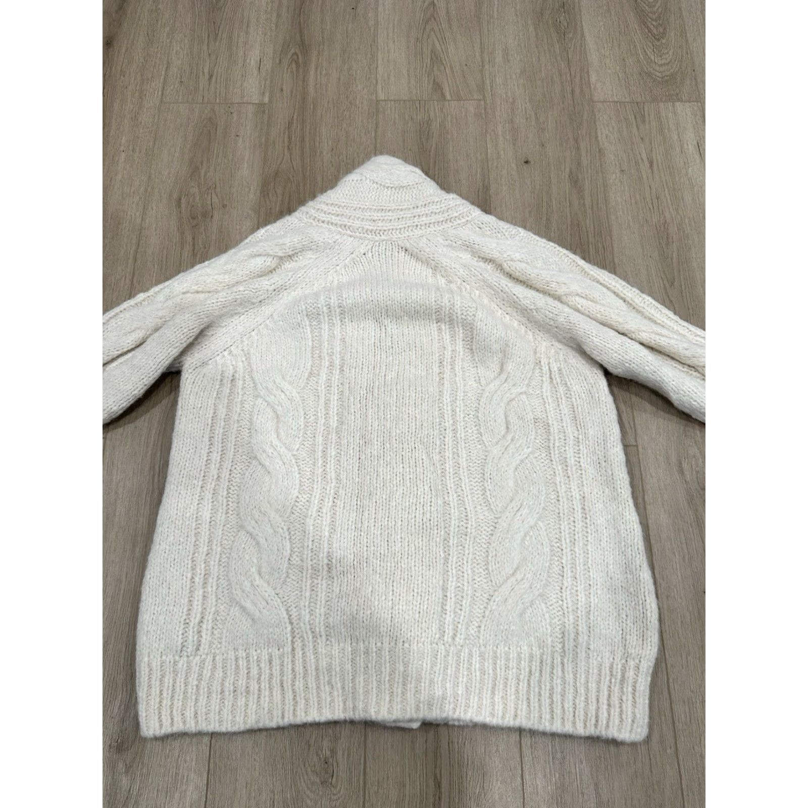 Faherty VINTAGE Faherty Cardigan XL Ivory Alpaca Wool Winter Sweater Women Size XL / US 12-14 / IT 48-50 - 6 Thumbnail