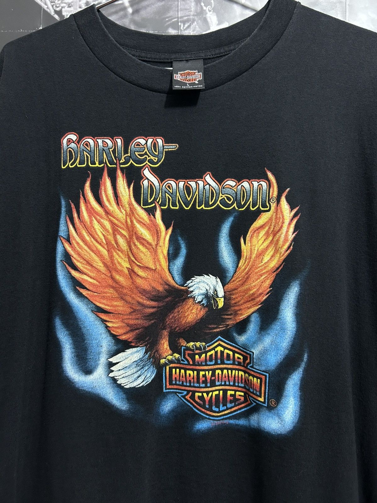 Harley Davidson 1999 Harley Davidson Flame Eagle Tee Size US L / EU 52-54 / 3 - 3 Thumbnail