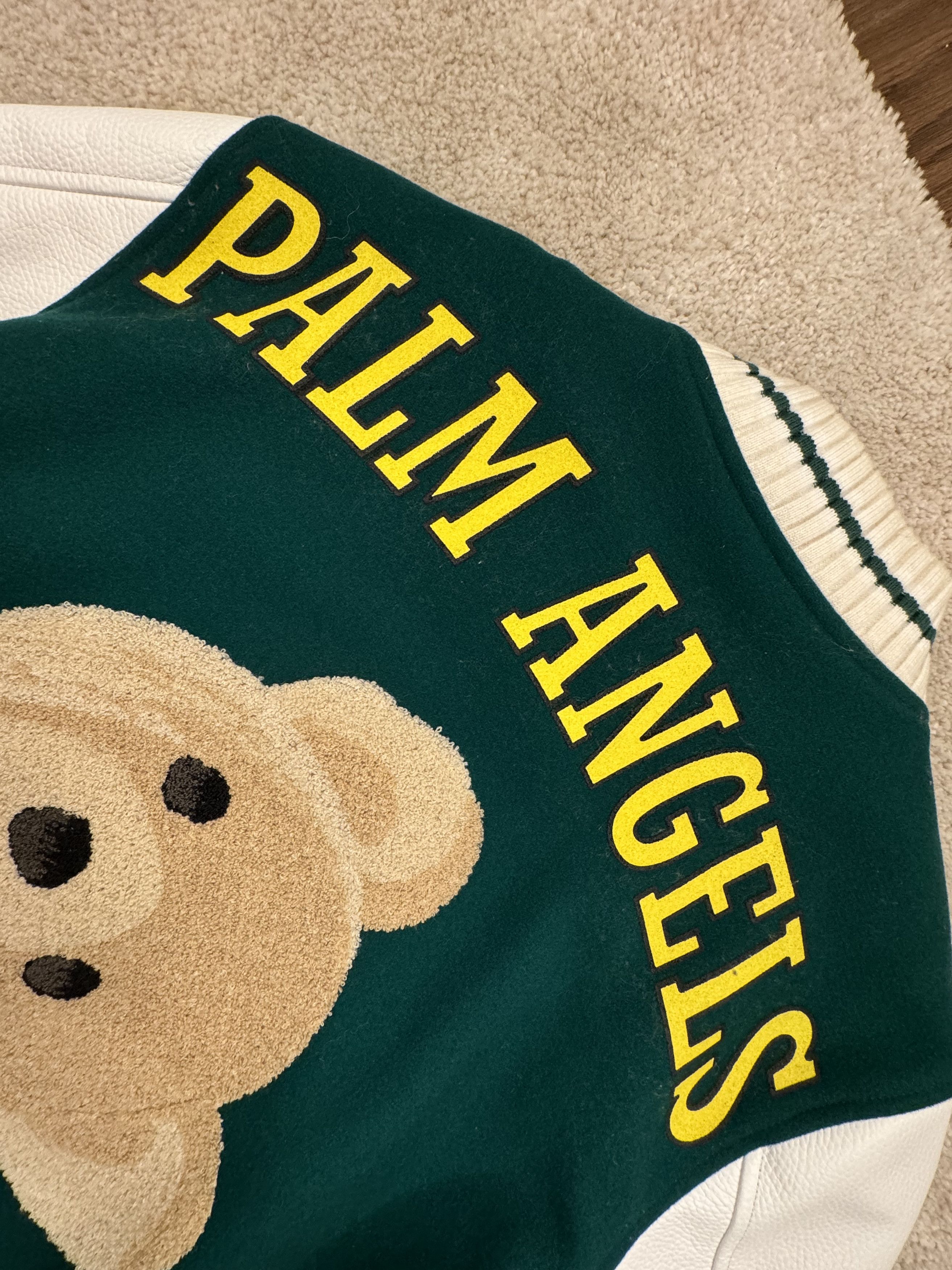 Palm Angels × Vintage 🐻 Palm Angels Green Varsity Jacket Size US L / EU 52-54 / 3 - 14 Thumbnail