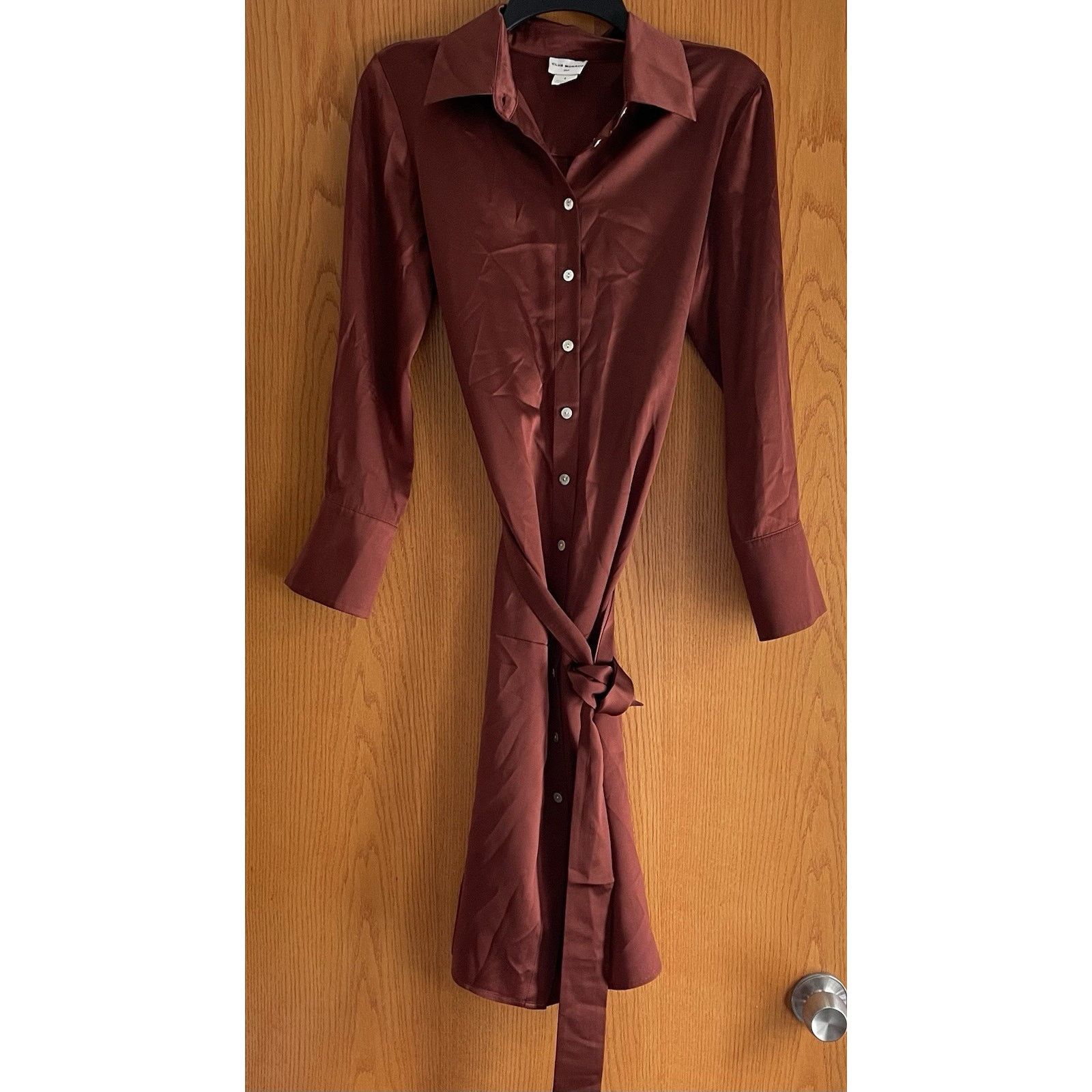 Club Monaco Club Monaco 100% Silk Midi Shirt Charmeuse Dress 4 Size S / US 4 / IT 40 - 3 Thumbnail