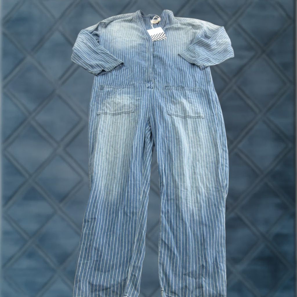 Vintage Sandrine Rose Womens Large Blue Denim Coveralls Size L / US 10 / IT 46 - 1 Thumbnail