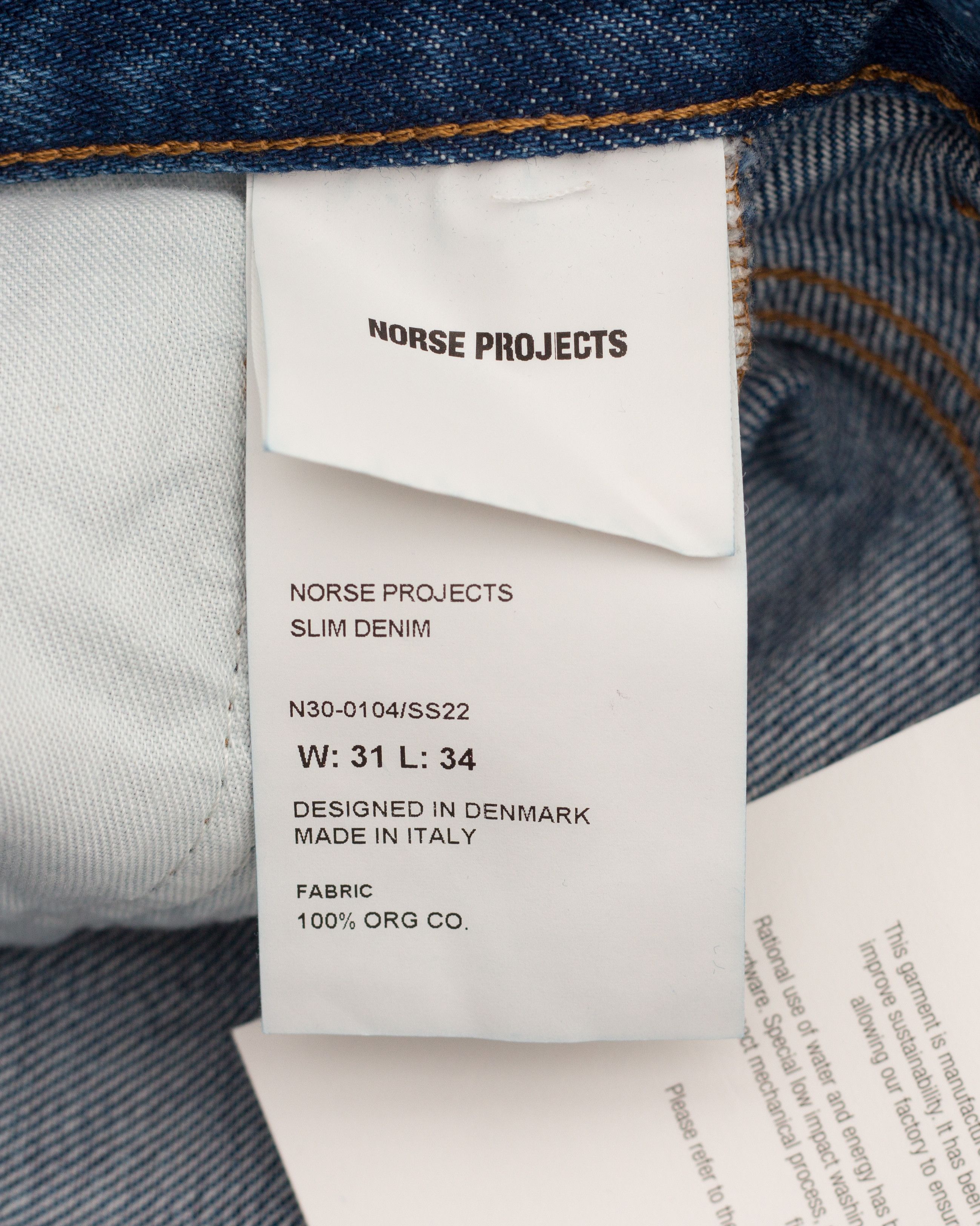 Norse Projects Vintage Indigo Slim Denim Jeans SS22 Size US 31 - 13 Thumbnail