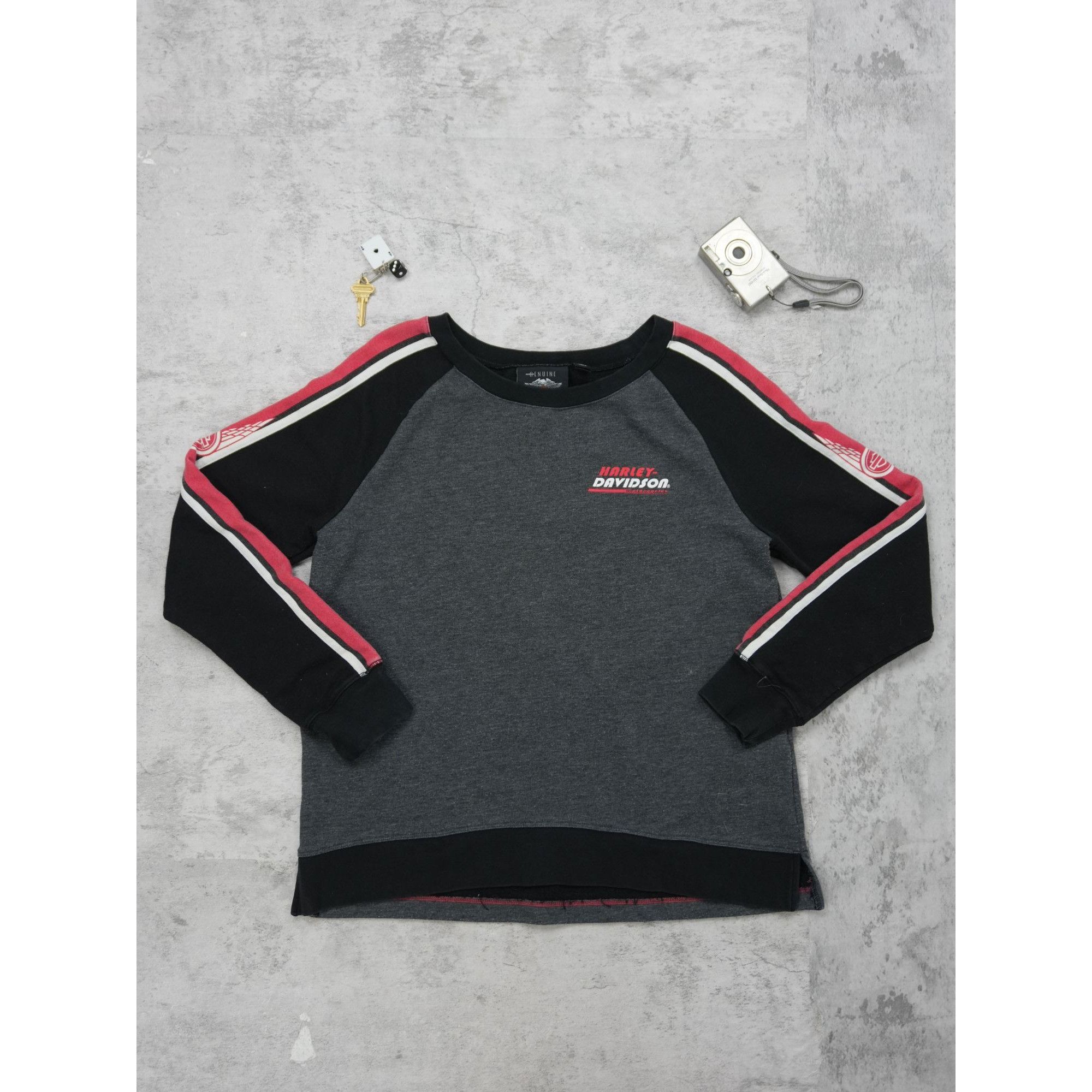 Harley Davidson Harley Davidson Gray & Red Crewneck Size L / US 10 / IT 46 - 2 Thumbnail