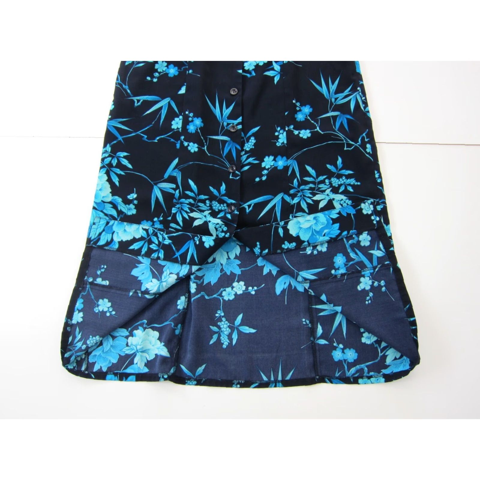 Vintage VINTAGE Studio I Blue Floral Button Down Collared Sleeveless Long Maxi Dress 8P Size M / US 6-8 / IT 42-44 - 6 Thumbnail