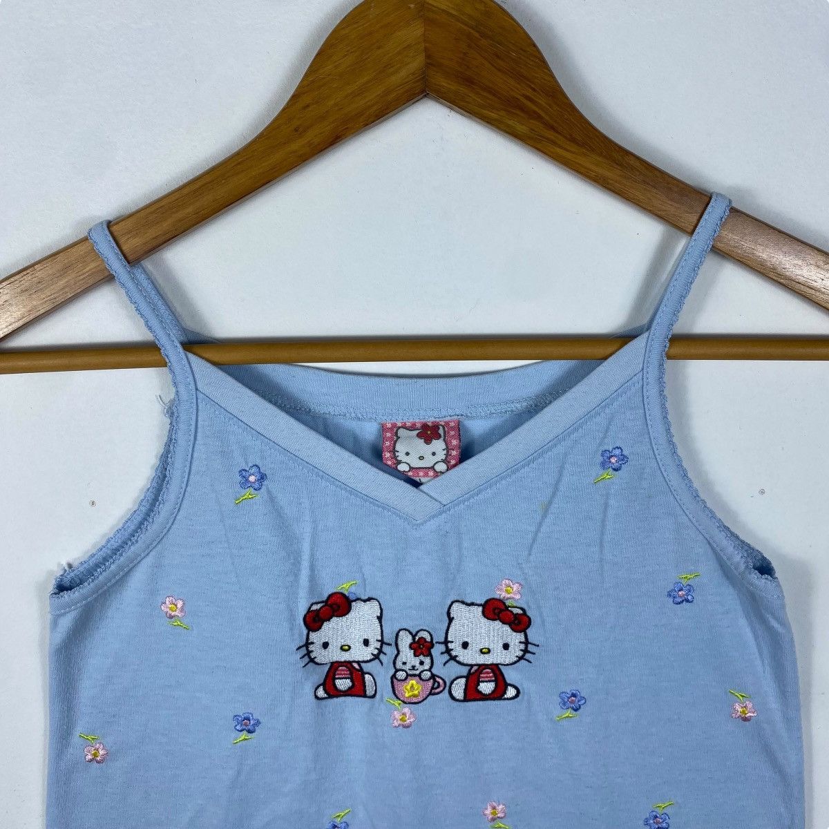 Cartoon Network × Vintage Vintage 90's HELLO KITTY Embroidery Logo Women Tank Tops Size L / US 10 / IT 46 - 2 Thumbnail