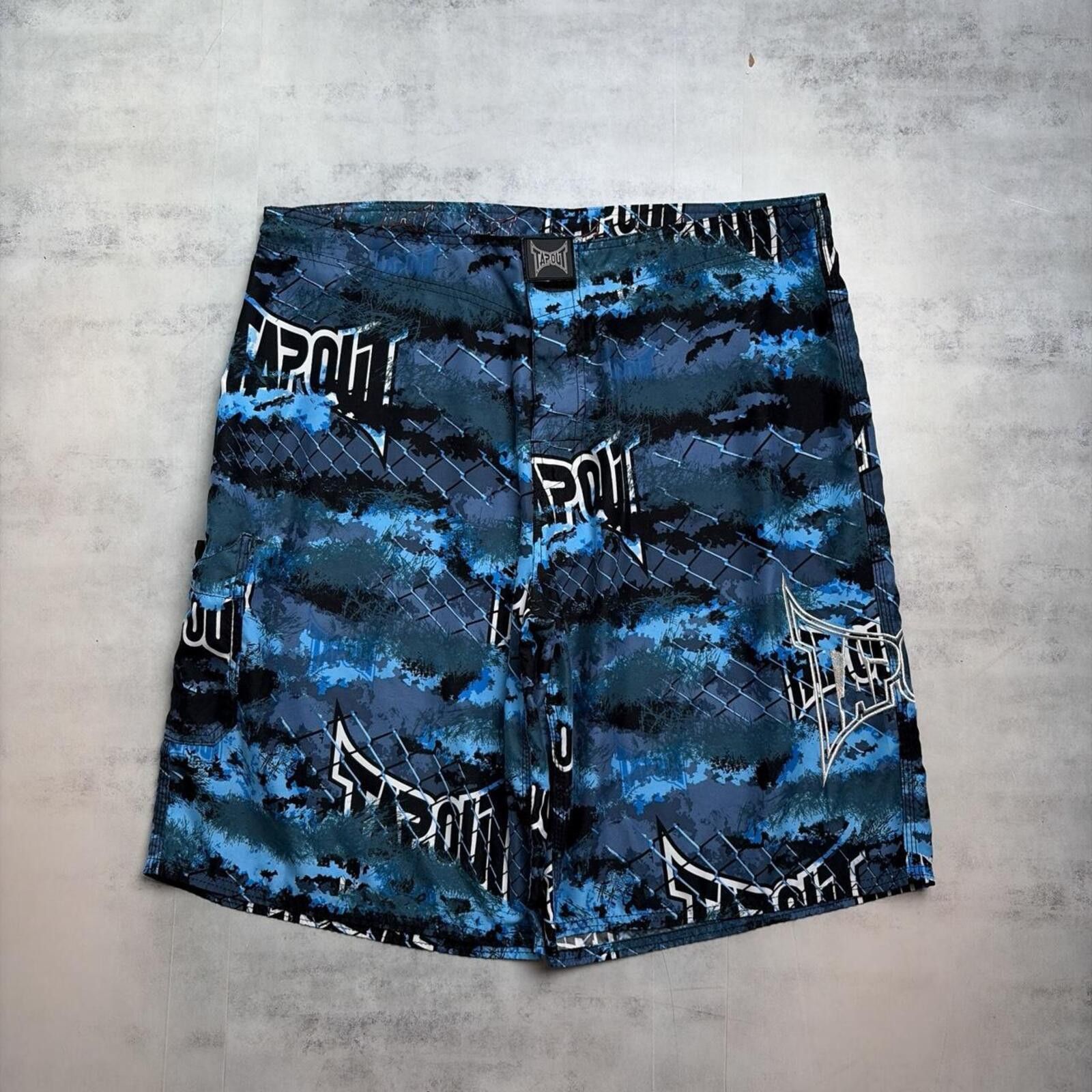 Tapout Y2K Blue Tapout Grunge Baggy Surf Camo Board Shorts Size US 38 / EU 54 - 1 Thumbnail