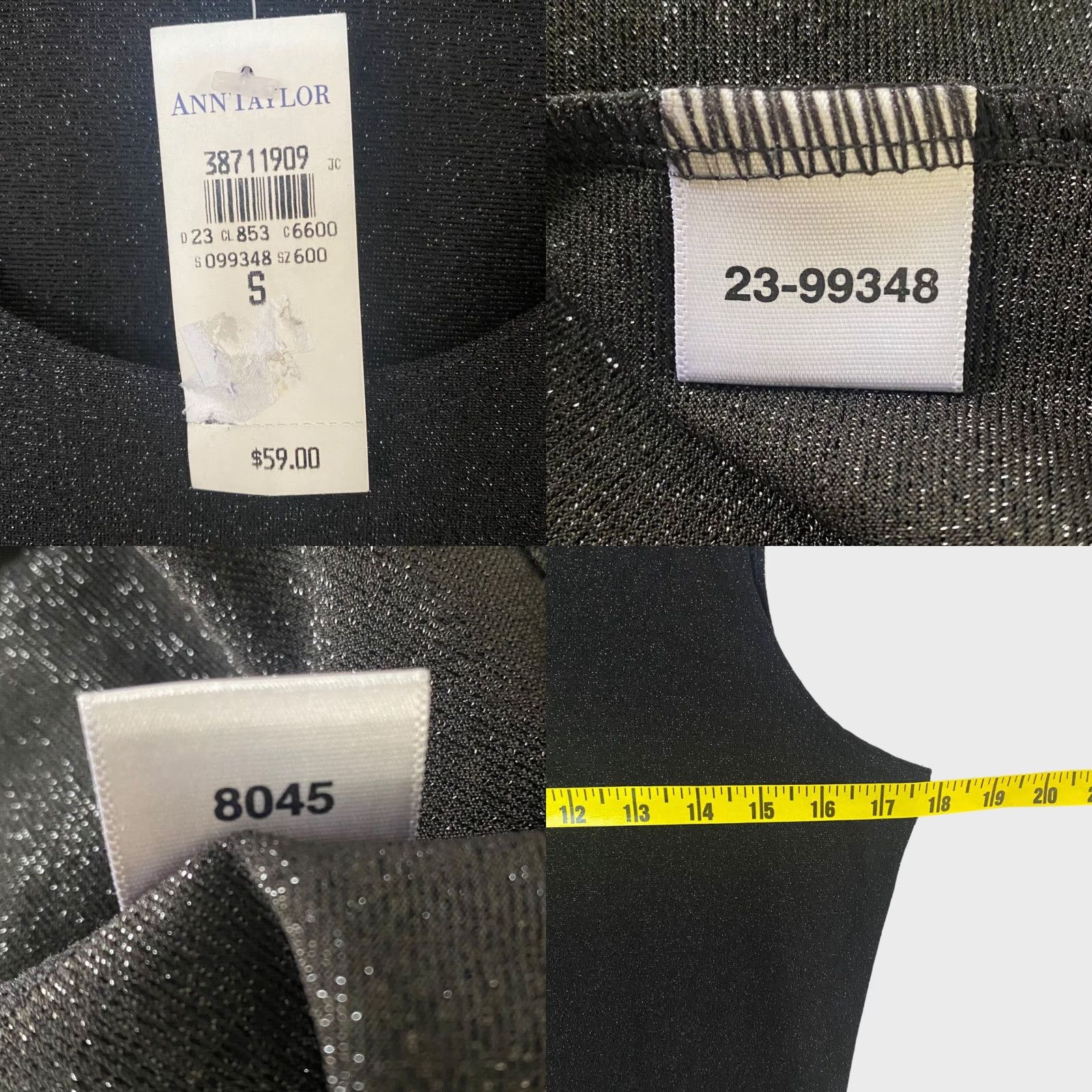 Ann Taylor Ann Taylor Shimmer Glitter Tank Top Womens Size Small Black Metallic Sparkle New Size S / US 4 / IT 40 - 8 Thumbnail