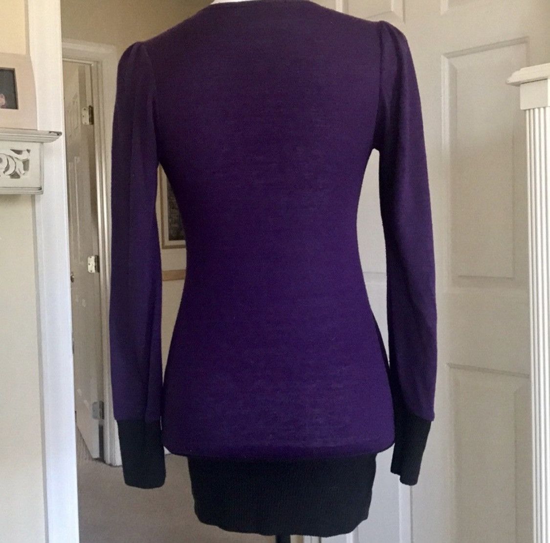 Vintage LVLX BLACK & PURPLE EMBROIDERED ZIP UP SWEATER TUNIC TOP Size M / US 6-8 / IT 42-44 - 6 Thumbnail