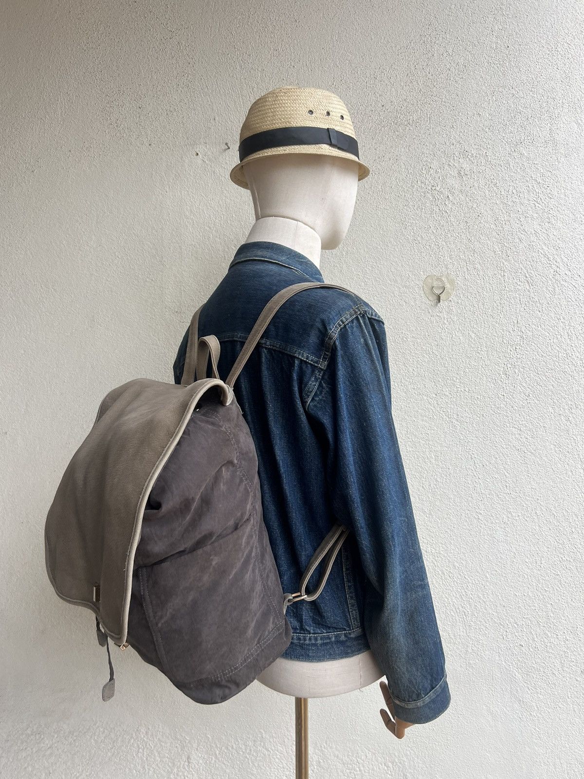 Leather Ear Papillonner Japan Patina Leather Hybrid Backpack Size ONE SIZE - 3 Thumbnail