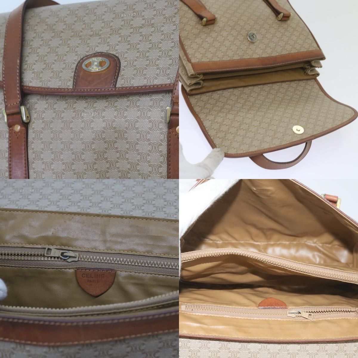 Celine CELINE Macadam Canvas Shoulder Bag Beige Size ONE SIZE - 11 Thumbnail