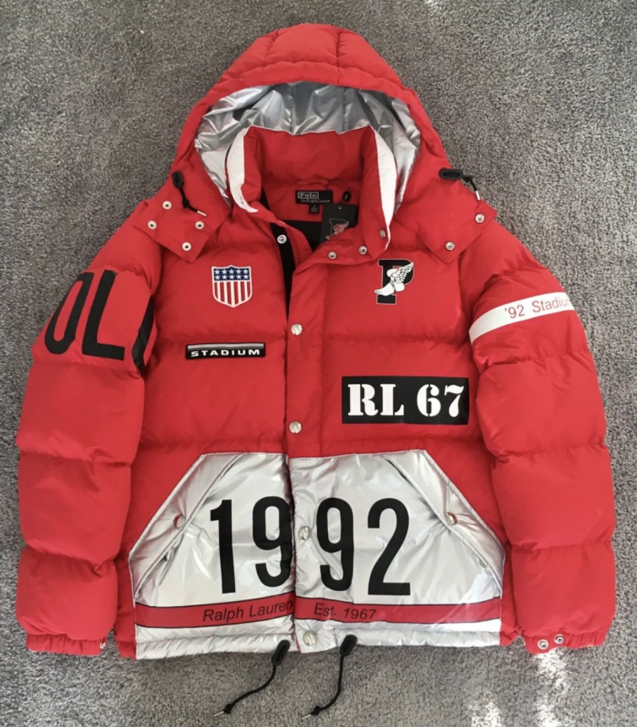 image of NWT Polo Ralph Laurent 1992 Stadium Pwing Coat Snow Beach in Red, Men's (Size Medium)