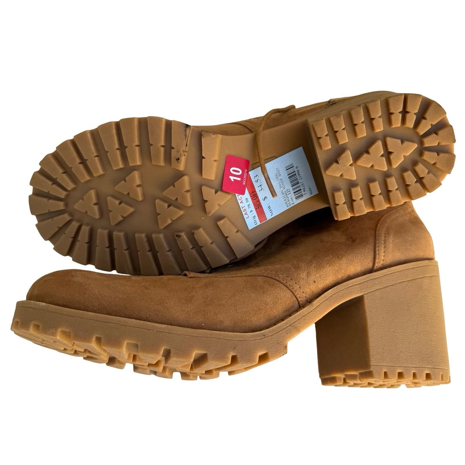 American Rag American Rag Reaghan Hiker Boots Tan Faux Suede Plaid Lining Size US 10 / IT 40 - 10 Thumbnail