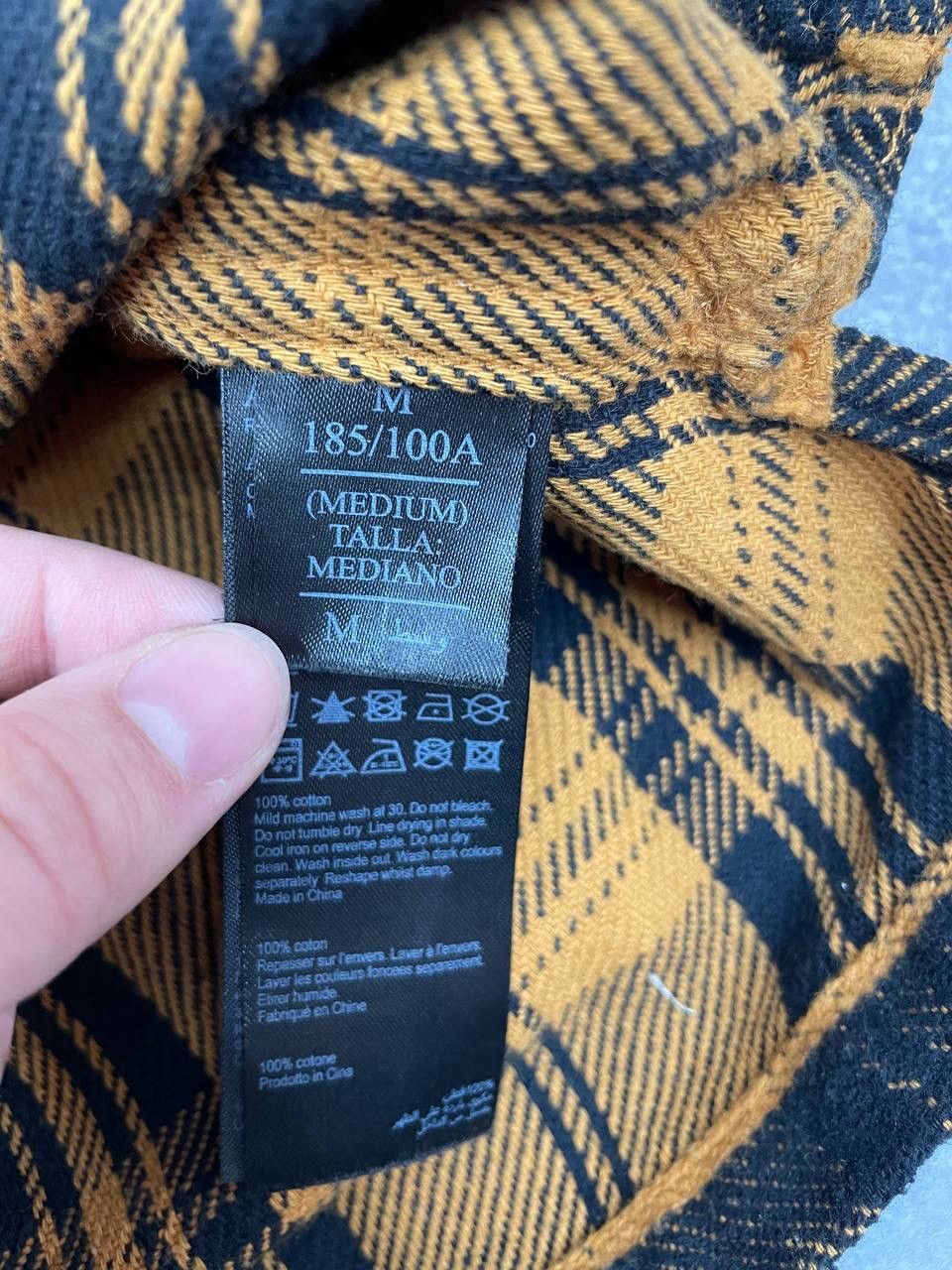 Allsaints AllSaints Men Shirt Black Yellow Check Flannel Long Sleeve Size US M / EU 48-50 / 2 - 5 Thumbnail