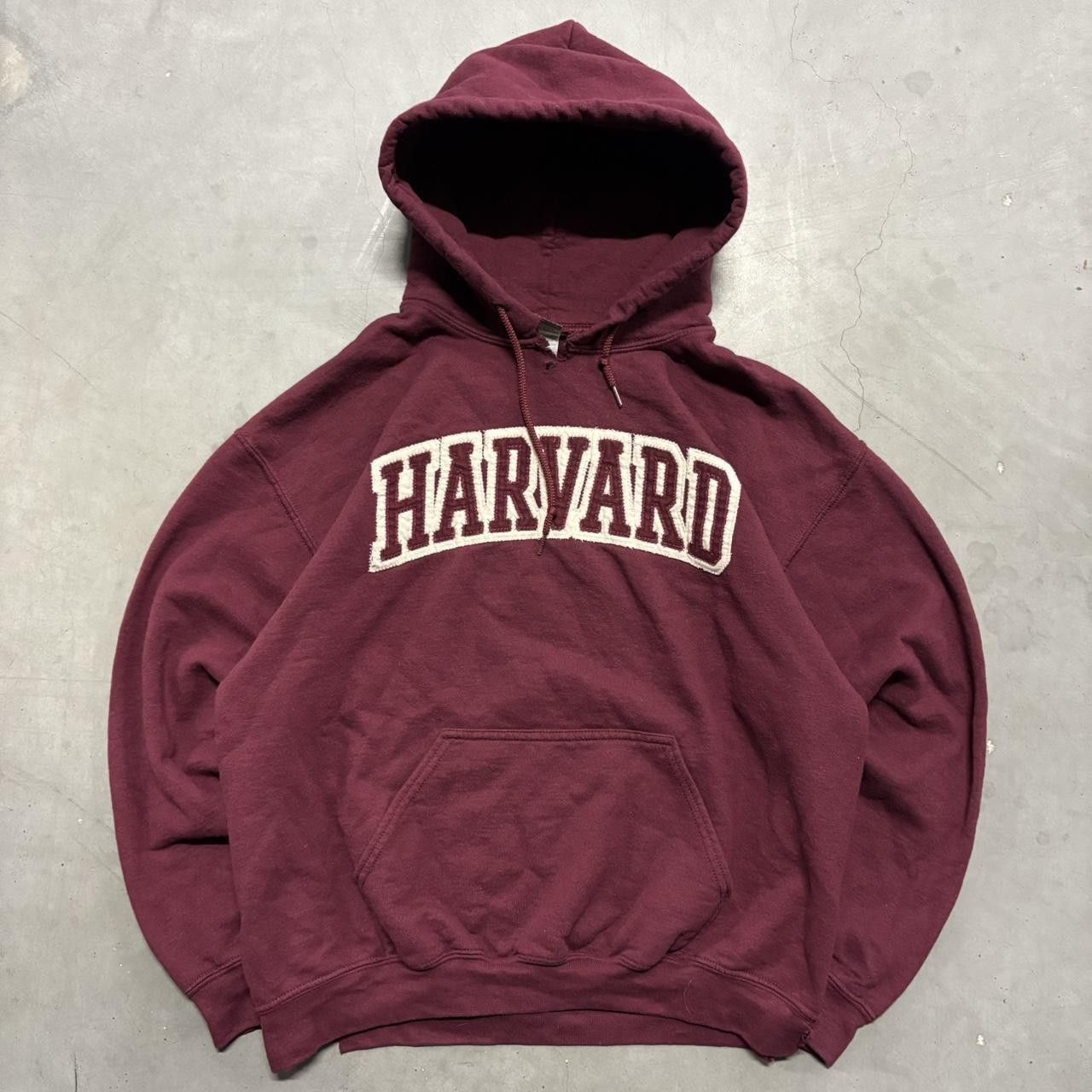 Vintage Crazy Vintage Y2K/2000s Harvard University Burgundy College Essential Hoodie! Size US M / EU 48-50 / 2 - 1 Thumbnail