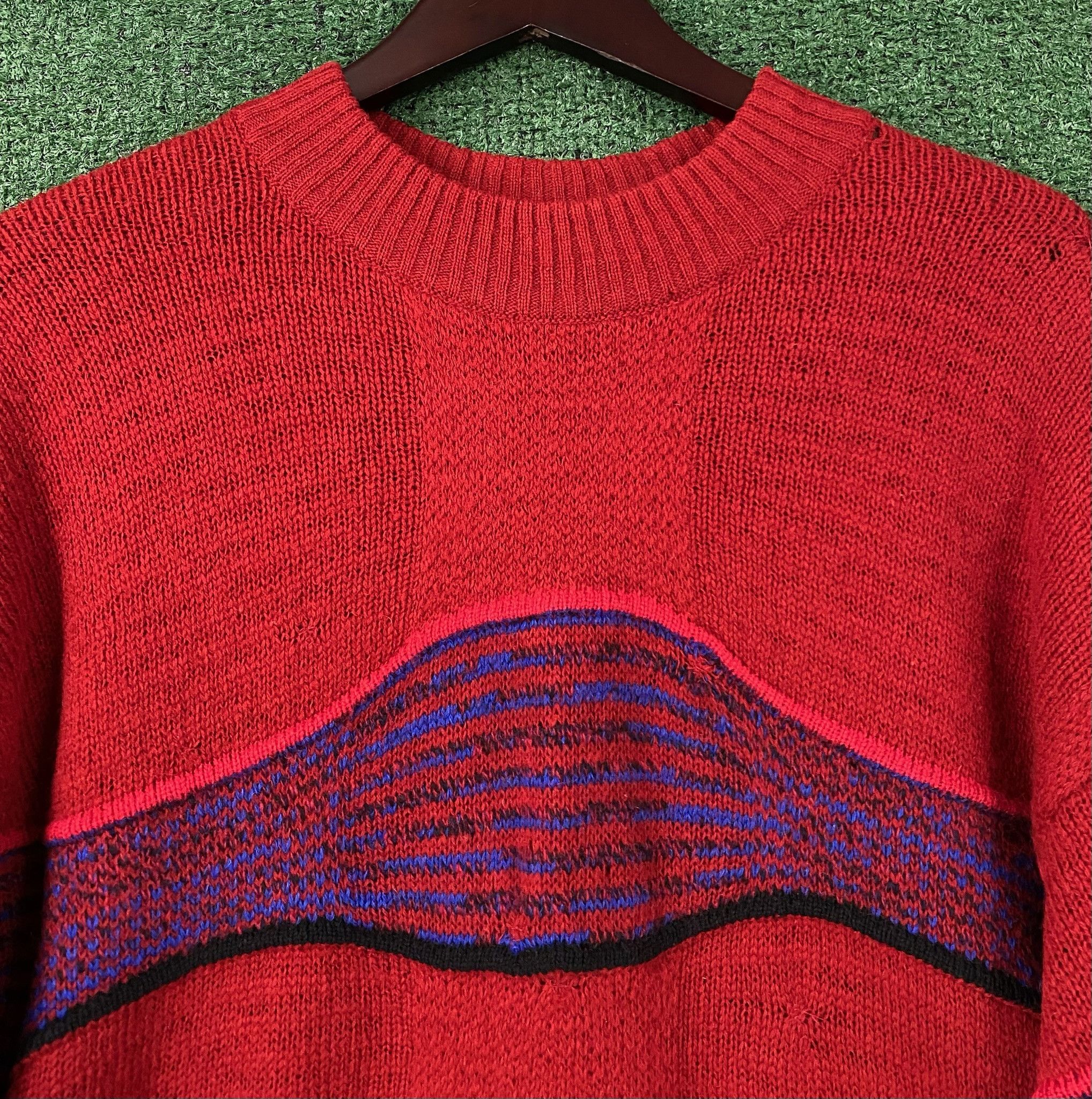 Benetton 80’s Benetton 100% Wool 3D Knit Distressed Sweater Medium Size US M / EU 48-50 / 2 - 2 Thumbnail