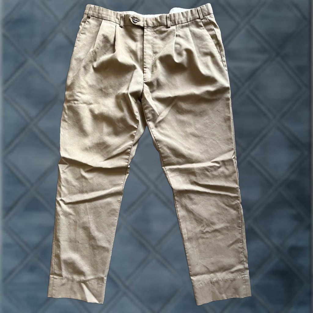 Ralph Lauren VINTAGE Lauren Ralph Lauren Dress Pants Mens Khaki Beige Super 100s 36x27 Adult Regular Straight Front Beige Pants Men Size US 36 / EU 52 - 1 Thumbnail