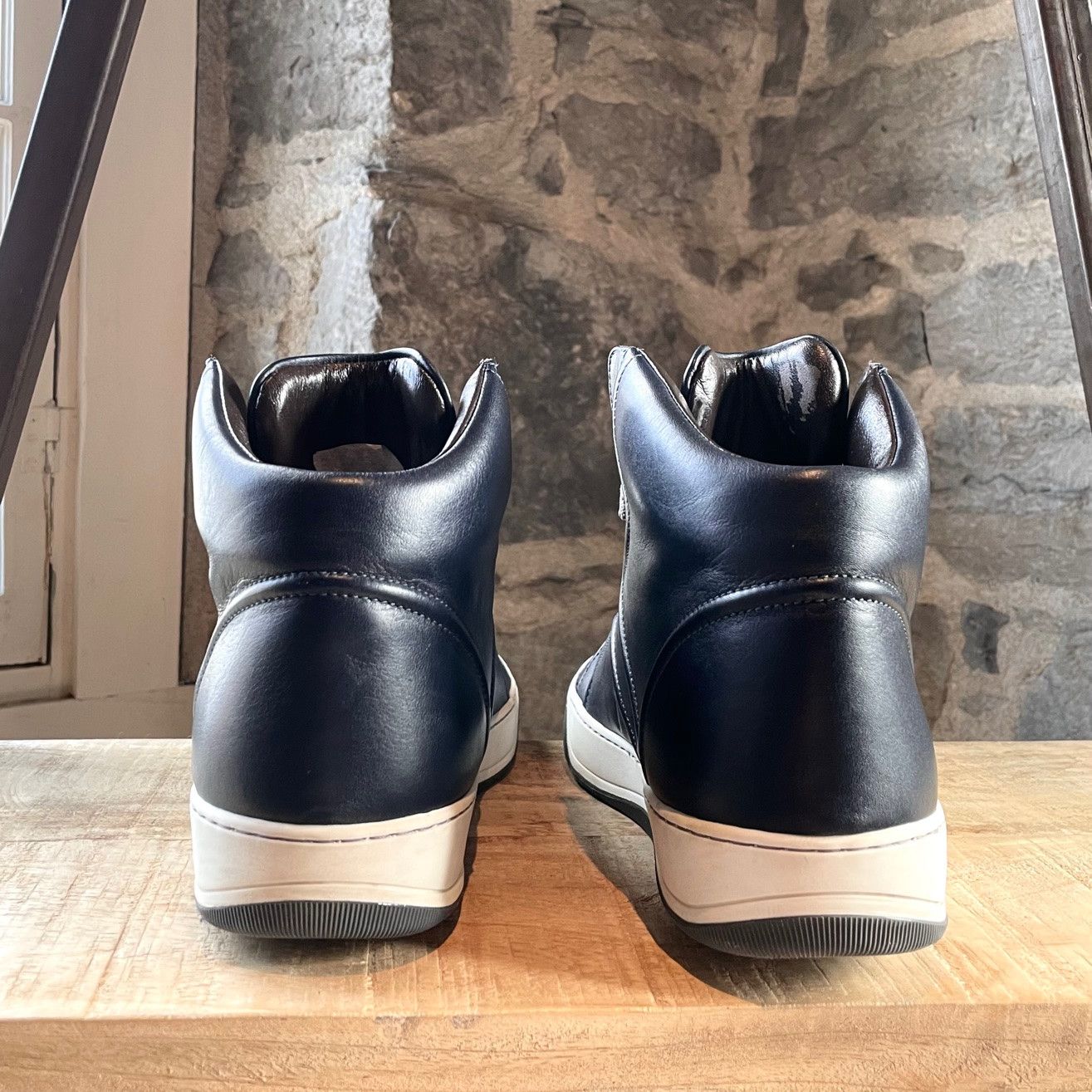 Lanvin Lanvin Navy Leather High Top Sneakers Size US 8 / EU 41 - 5 Thumbnail