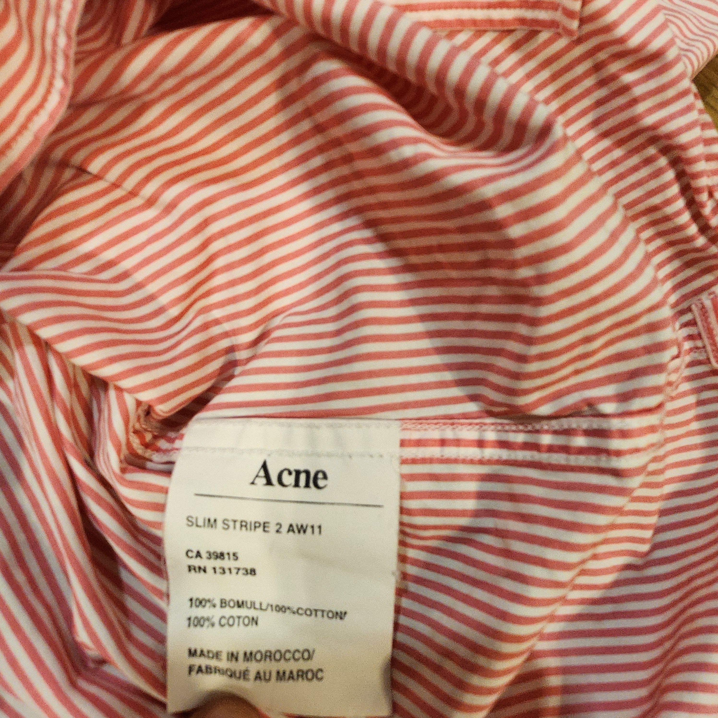 Acne Studios Rare Slim Stripe 2 AW11 Acne Pink Shirt Size US L / EU 52-54 / 3 - 5 Thumbnail