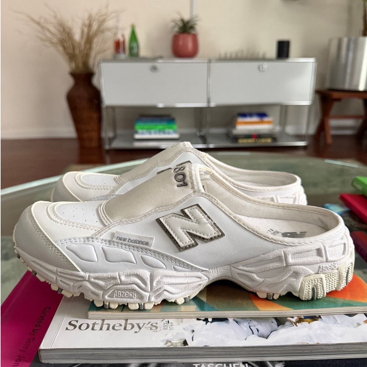 New Balance Women's 801 Slip On Mule Sneakers White