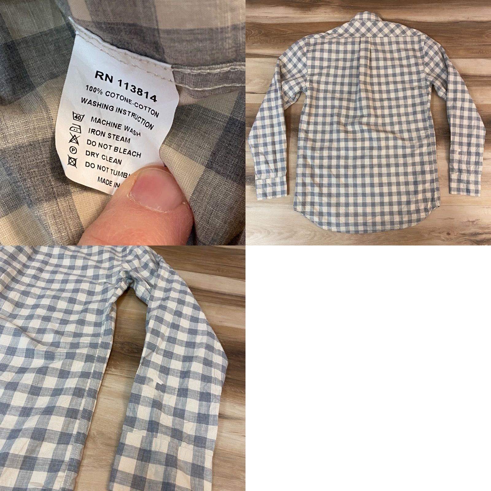 Billy Reid Billy Reid Shirt Mens Small Gray Plaid Button-Down Cotton Lightweign Shirt Size US S / EU 44-46 / 1 - 8 Thumbnail