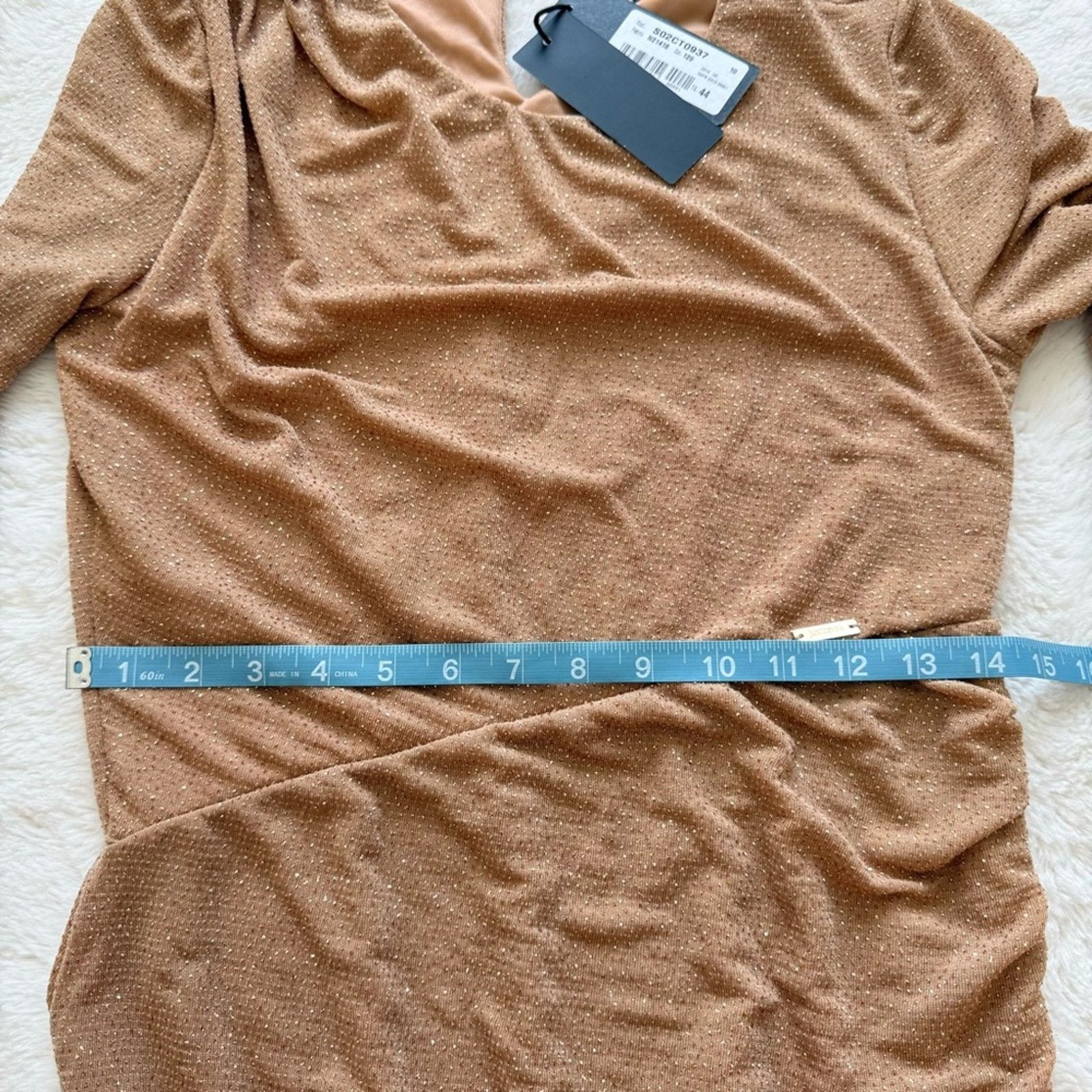 Just Cavalli NWT! Just Cavalli Women Gold Metallic Dress, Size 44 (8US) Size M / US 6-8 / IT 42-44 - 3 Thumbnail