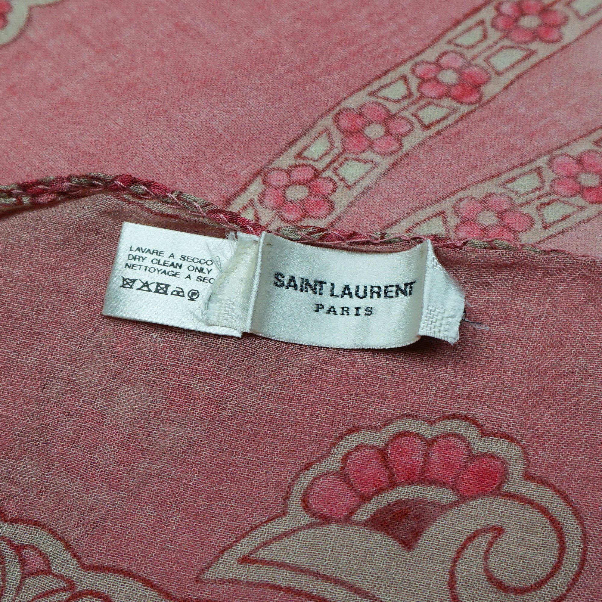 Saint Laurent Paris Saint Laurent Paris SS15 "Psych Rock" Floral Scarf Size ONE SIZE - 3 Thumbnail