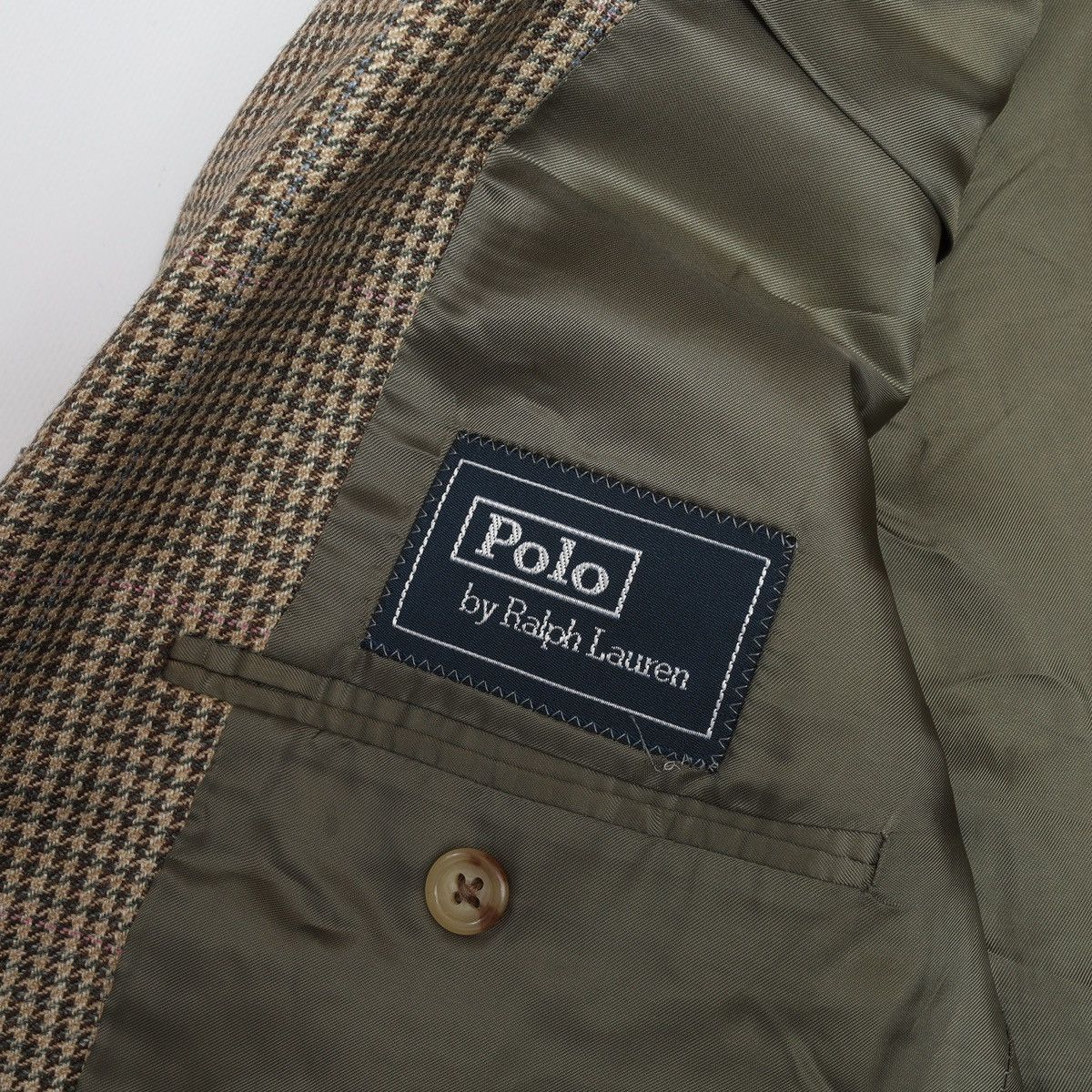 Polo Ralph Lauren Polo Ralph Lauren Vintage Houndstooth Blazer Silk Flax Wool Size 42R - 21 Thumbnail