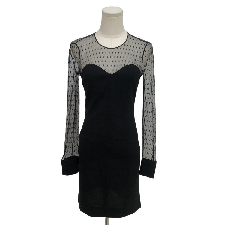 Saint Laurent Paris Saint Laurent Polka Dot Mesh Mini Dress F34 Size XS / US 0-2 / IT 36-38 - 1 Thumbnail
