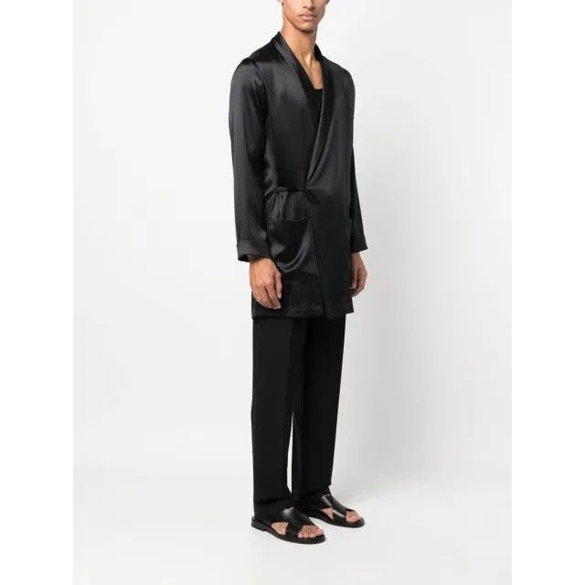 Saint Laurent Paris o1bcso1str1024 Belted Jacket in Black Size US L / EU 52-54 / 3 - 3 Thumbnail
