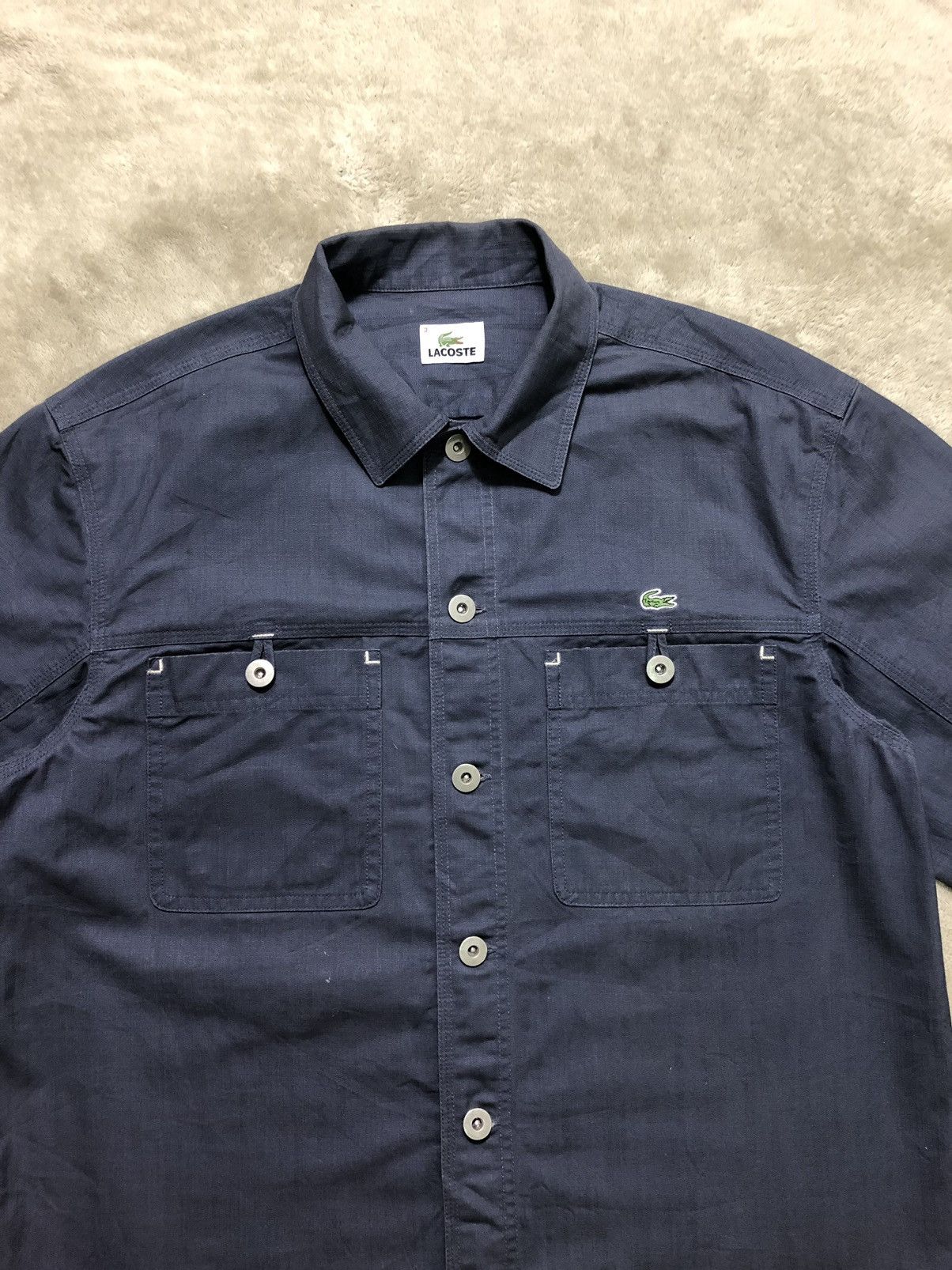 Lacoste × Vintage Vintage Lacoste Workwear Chore Jacket Size US L / EU 52-54 / 3 - 3 Thumbnail