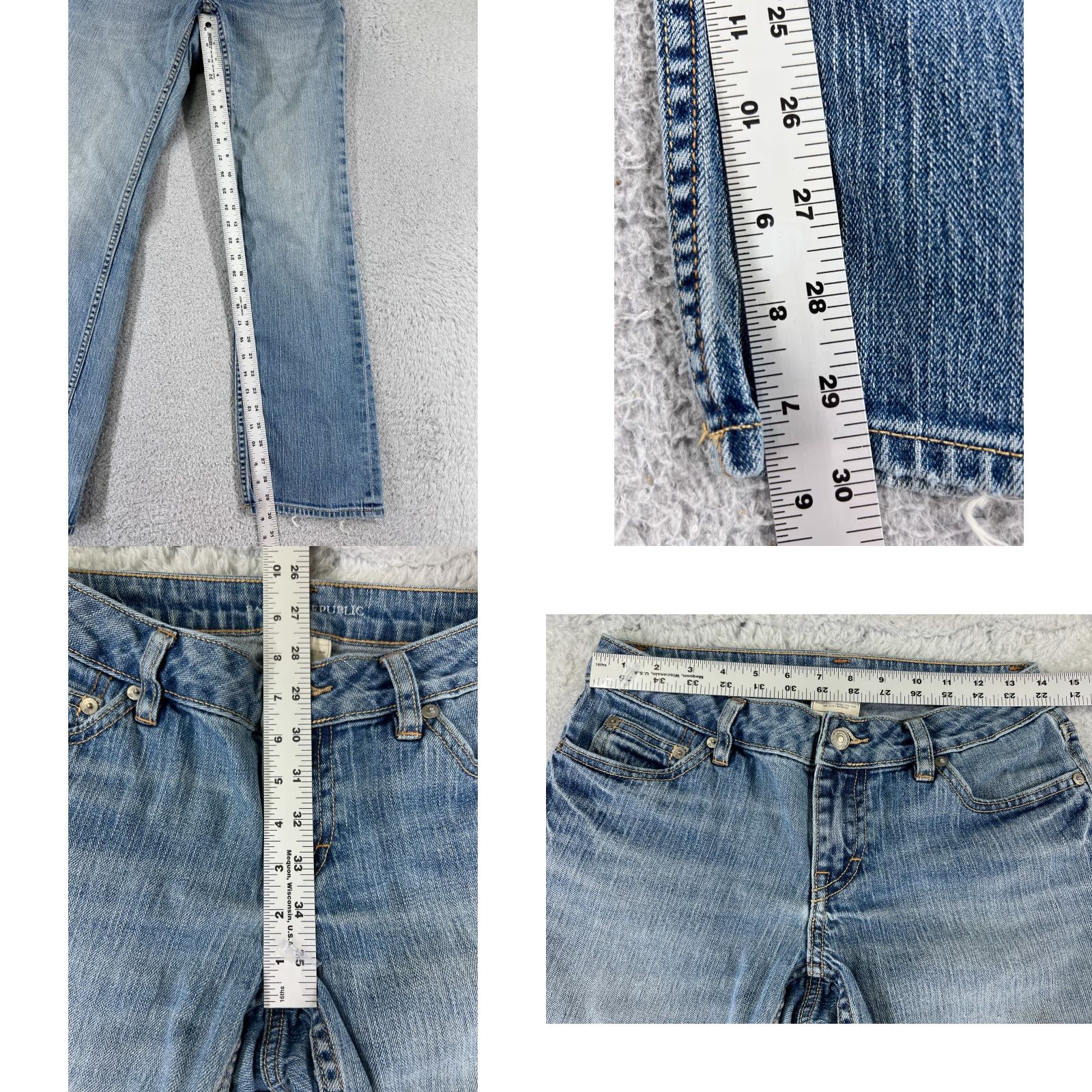 Banana Republic VINTAGE Banana Republic Women's Jeans Pants Bootcut Light Wash Low Rise 26x30 Denim Size 26" / US 2 / IT 38 - 8 Thumbnail