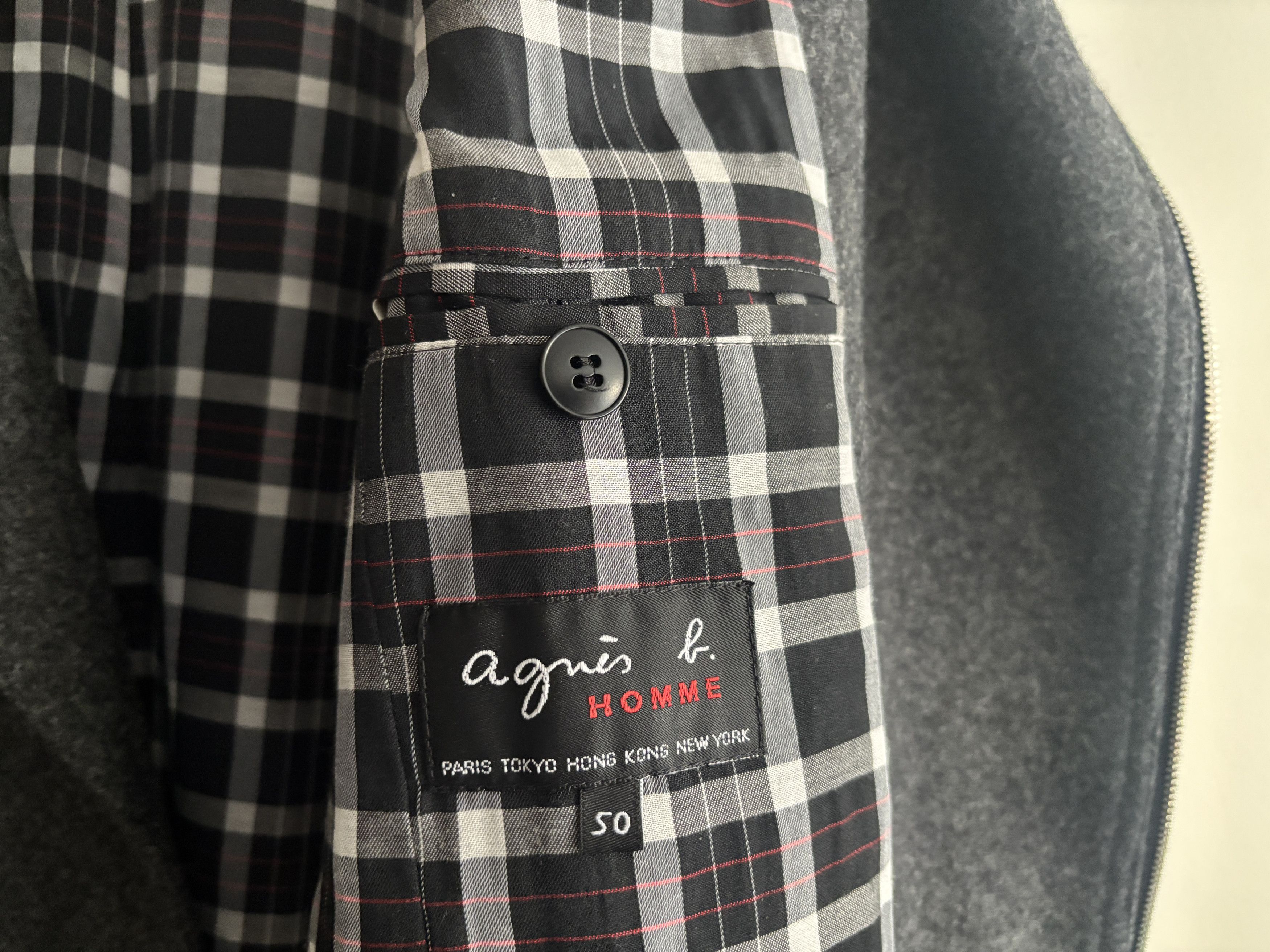 agnes b. Grey Wool Zip Pea Coat Rider's Jacket Small - Medium Size US M / EU 48-50 / 2 - 9 Thumbnail