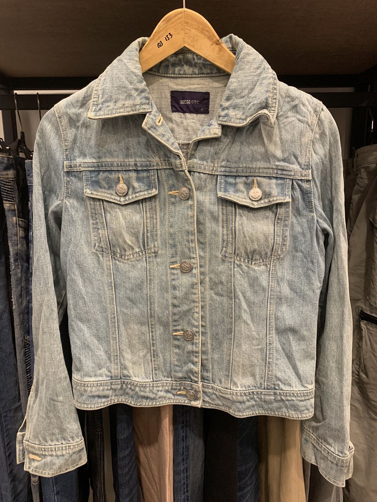 image of MCM O.t.c Light Jeans Jacket in Light Denim, Women's (Size Medium)