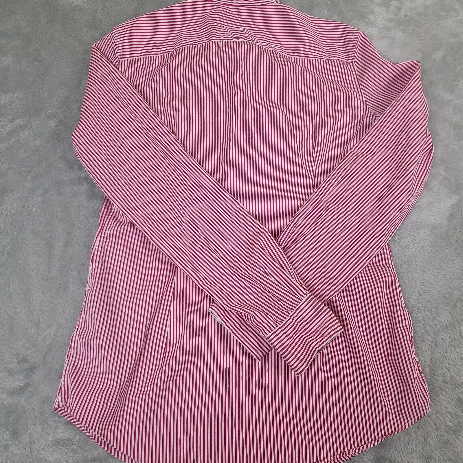 Lauren Ralph Lauren Ralph Lauren Women Red Striped Long Sleeve Button Down Shirt Size M / US 6-8 / IT 42-44 - 10 Thumbnail