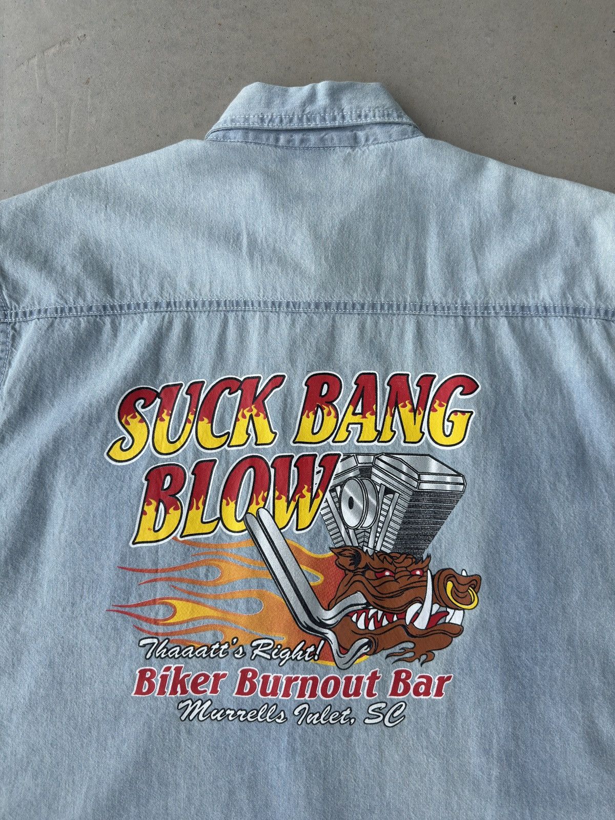 Vintage Vintage Y2K Suck Bang Blow Denim Biker Button up Cutoff Size US XL / EU 56 / 4 - 3 Thumbnail