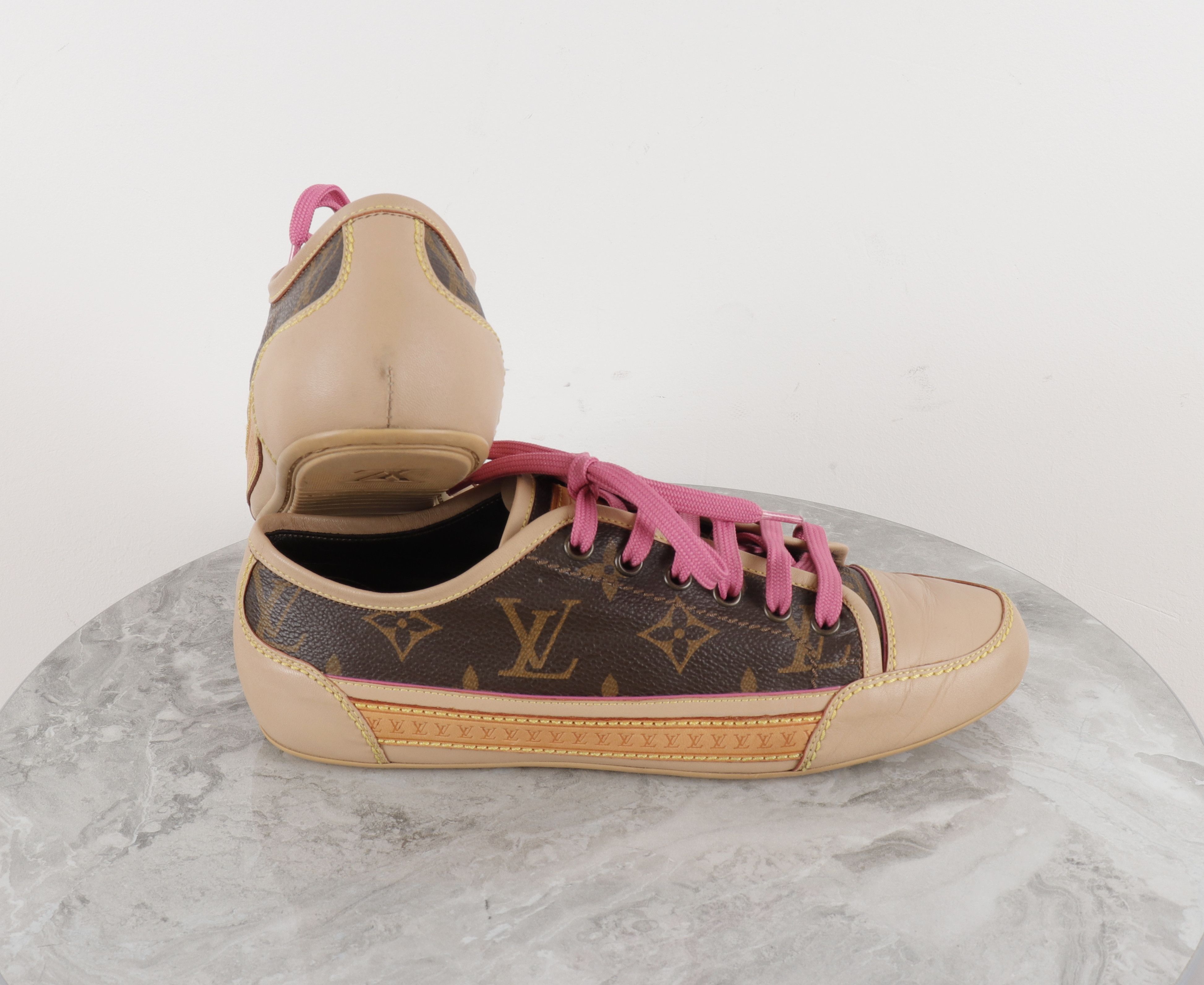 Louis Vuitton Louis Vuitton Leather Brown Monogram Sneakers Size US 6 / IT 36 - 4 Thumbnail