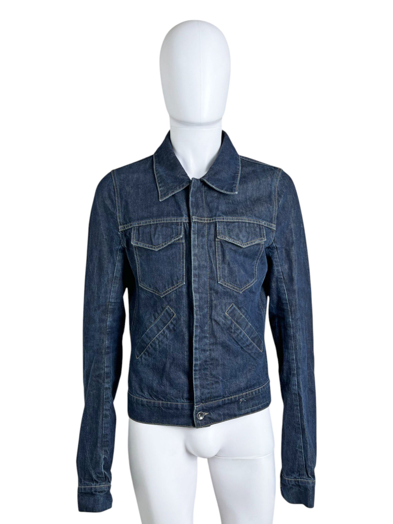Rick Owens DRKSHDW 2000's Denim Cropped Jacket Size US M / EU 48-50 / 2 - 2 Thumbnail