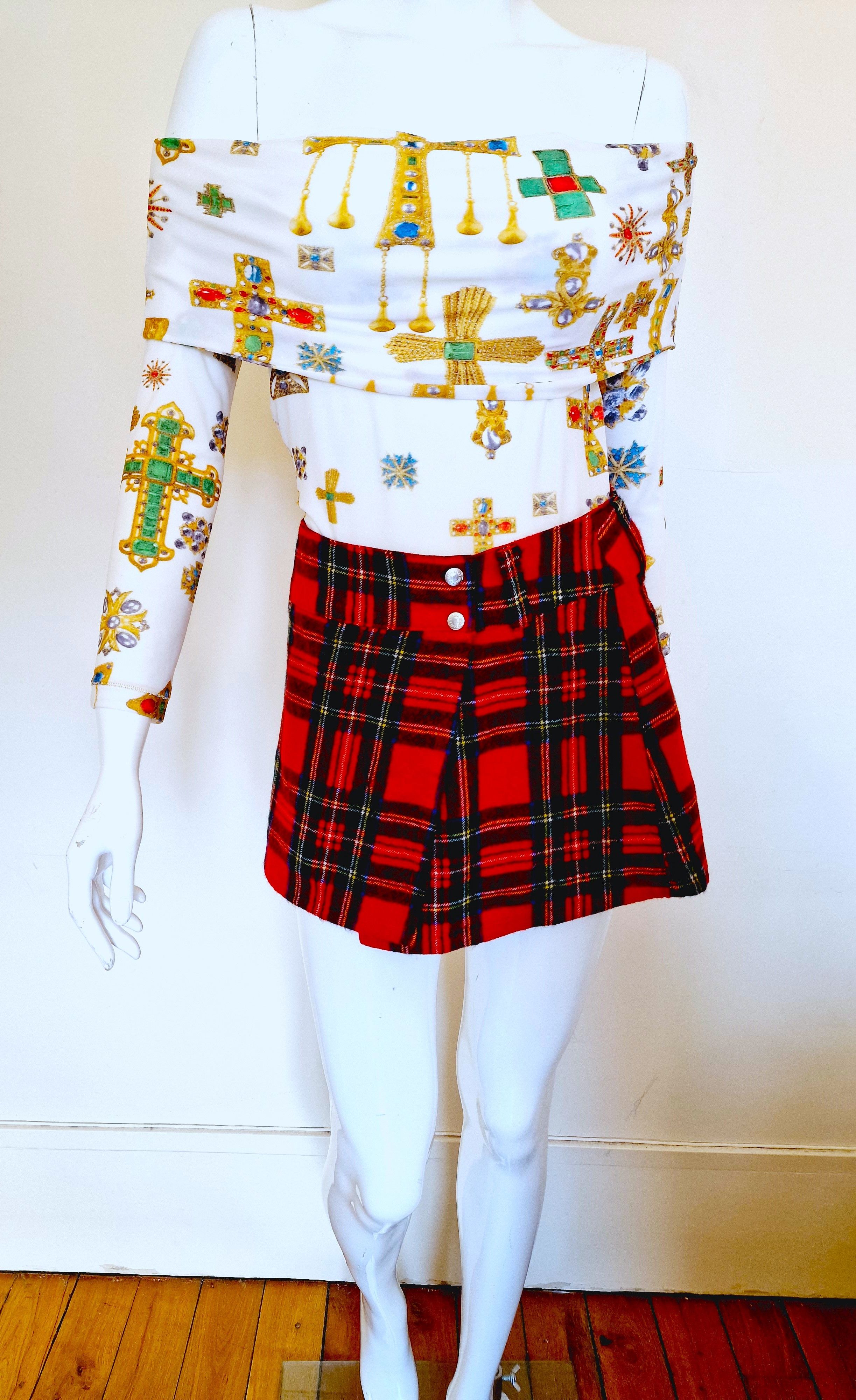 Dolce & Gabbana D&G Dolce and Gabbana Tartan School Girl Wool Skirt Size 30" / US 8 / IT 44 - 2 Thumbnail
