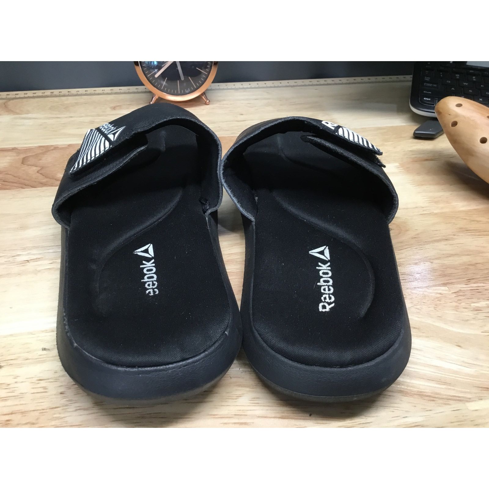 Reebok Reebok 35006WBH Sandals Women 9 Black Memory Foam Slippers Size US 9 / IT 39 - 3 Thumbnail