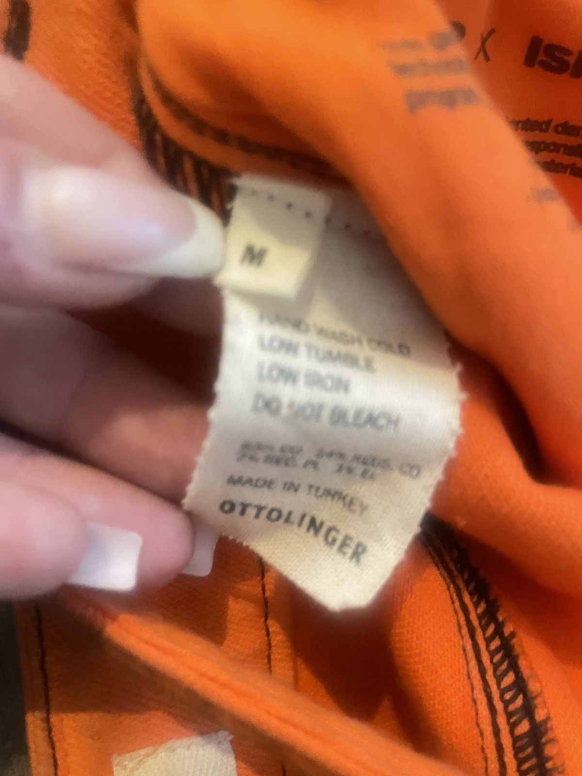 Ottolinger OTTOLINGER Orange & Black Painted Denim Pants Size 28" / US 6 / IT 42 - 5 Thumbnail