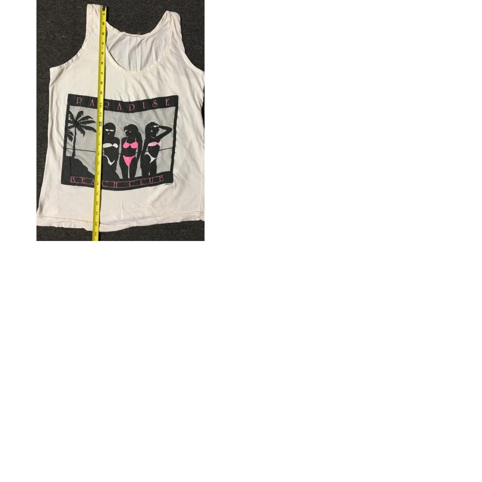 Paradise VINTAGE Paradise Beach Club Faded Distress Tank Top XS Surf Grunge California OP Size US XS / EU 42 / 0 - 11 Thumbnail