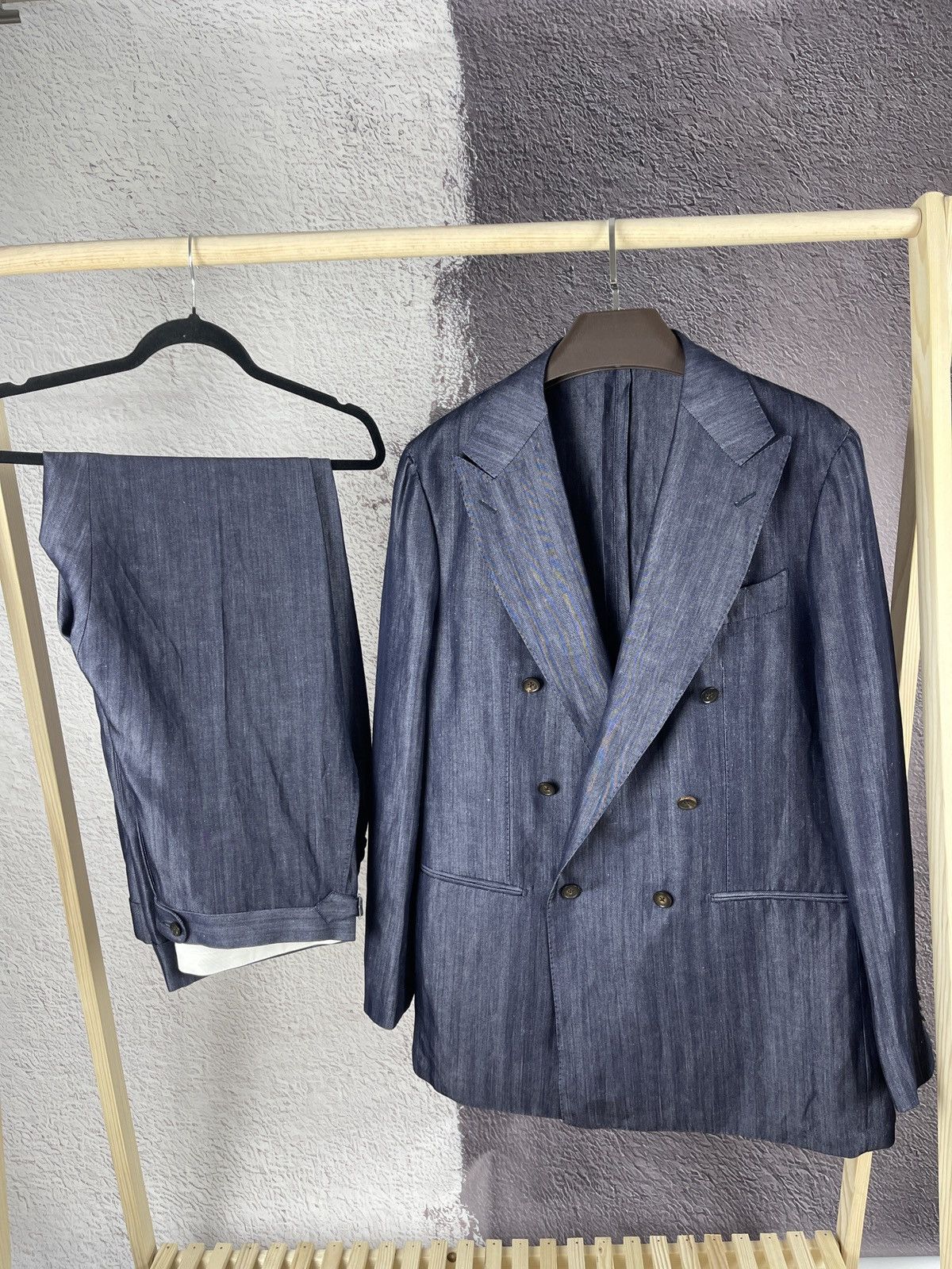 Suitsupply SUITSUPPLY Havana Low Double Breasted Slim / SOHO SA Suit Size 46R - 1 Thumbnail