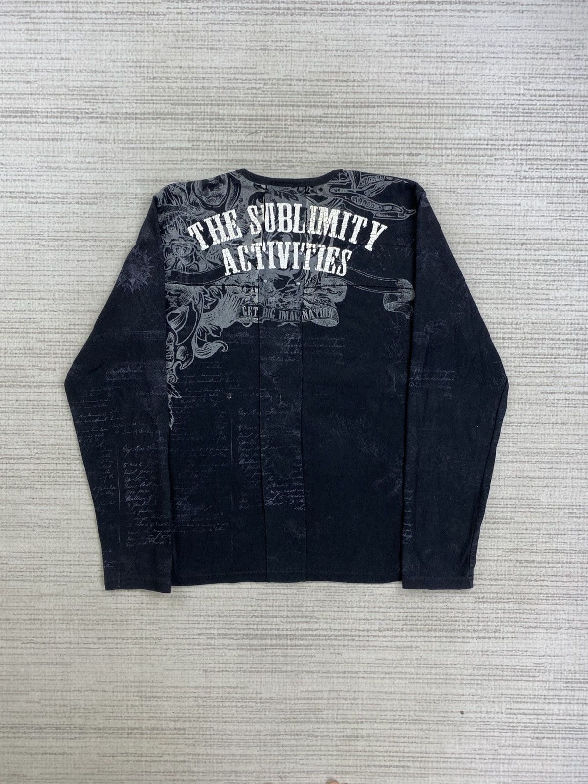 If Six Was Nine × Vintage Vintage In The Attic Homme Poem Printed Punk Longsleeve Tshi Size US M / EU 48-50 / 2 - 2 Thumbnail