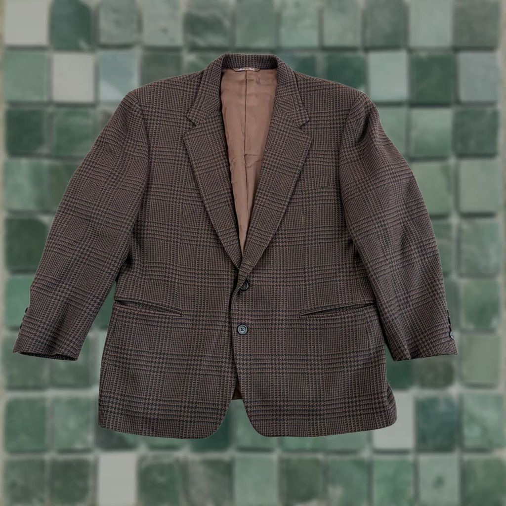 Canali VINTAGE Canali Blazer Men 42 Glen Check Wool Cashmere Notch Lapel Two-Button Front Regular Boat? Size 42R - 1 Thumbnail