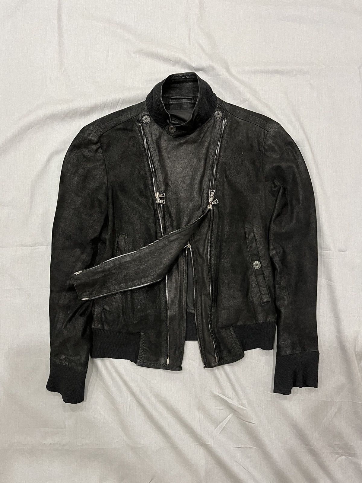 image of Y’S By Yohji Yamamoto Multizip Lambskin Jacket in Black, Men's (Size Small)