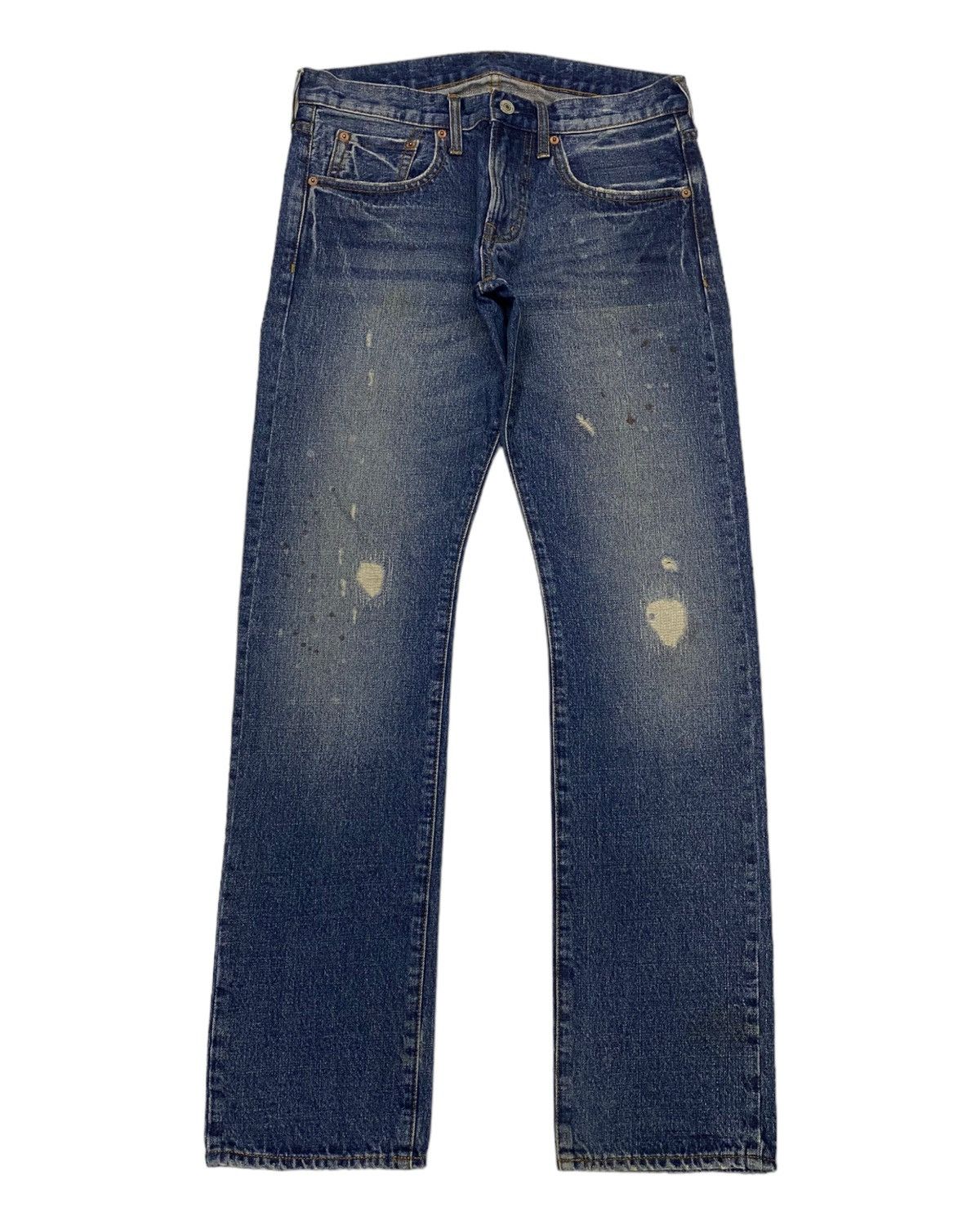 image of Avant Garde x Gu Japan Distressed Denim Jeans in Blue, Men's (Size 31)