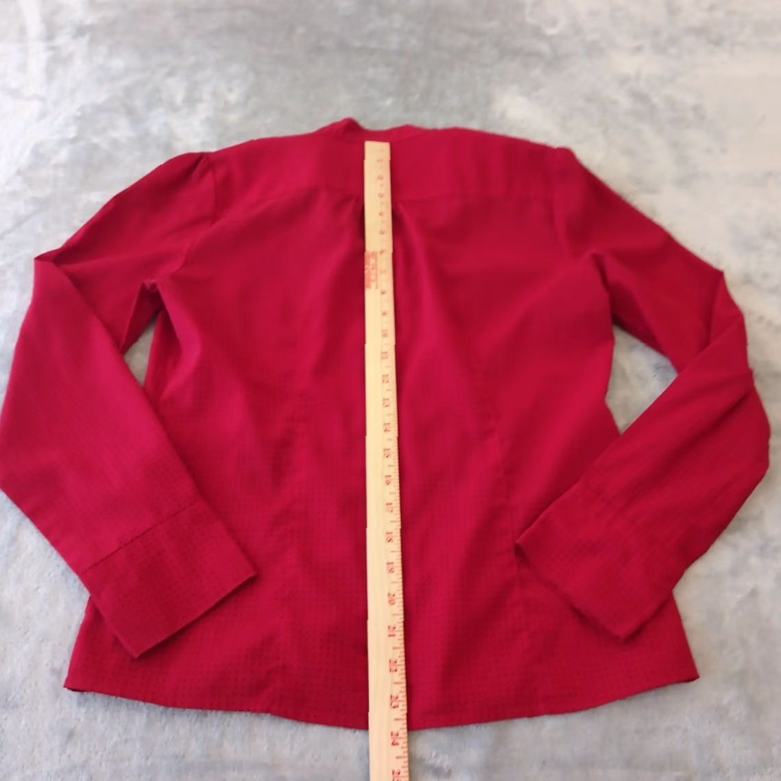 Vintage East 5th Shirt Womens Medium Red Polka Dot Long Sleeve Button Up V-Neck Size M / US 6-8 / IT 42-44 - 5 Thumbnail