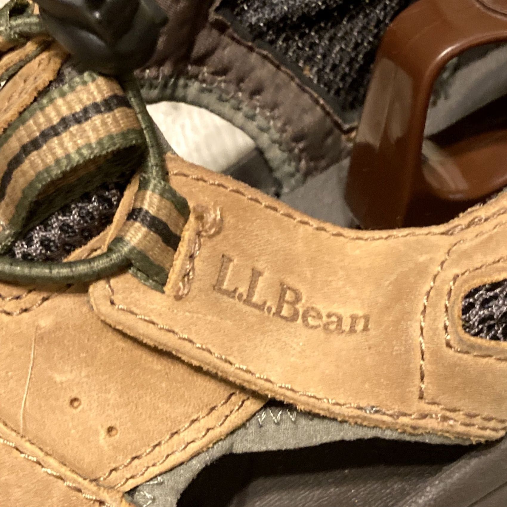 Vintage LL Bean Hiking Sandals Sport River Tan Size 11 Slip On Closed Toe All Terrain Men Shoes Brown Hiking Sandal Mens 11 All Terrain River Tan LL Bean Size US 11 / EU 44 - 5 Thumbnail